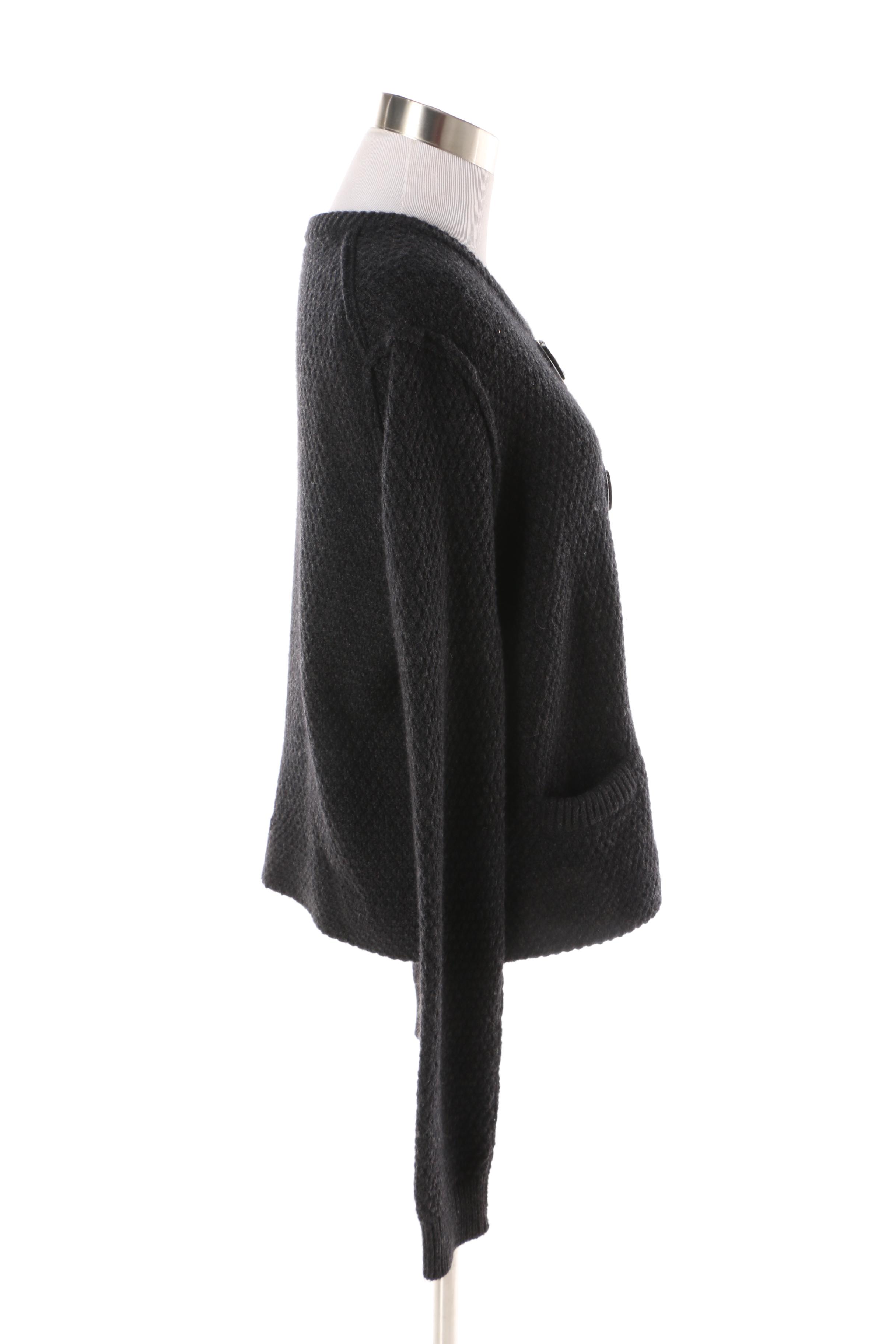 Women's Tory Burch Black Alpaca Blend Cardigan