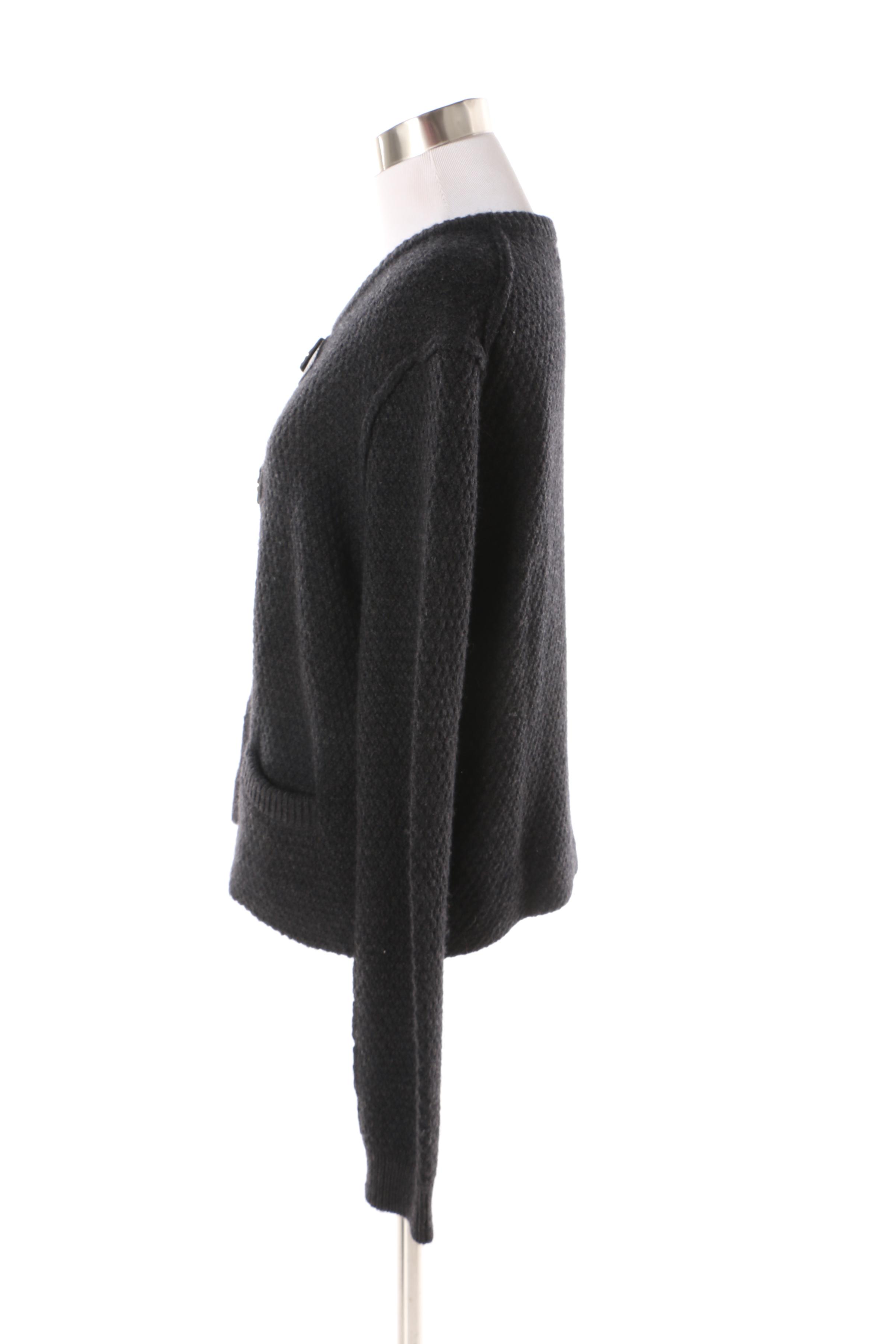 Women's Tory Burch Black Alpaca Blend Cardigan