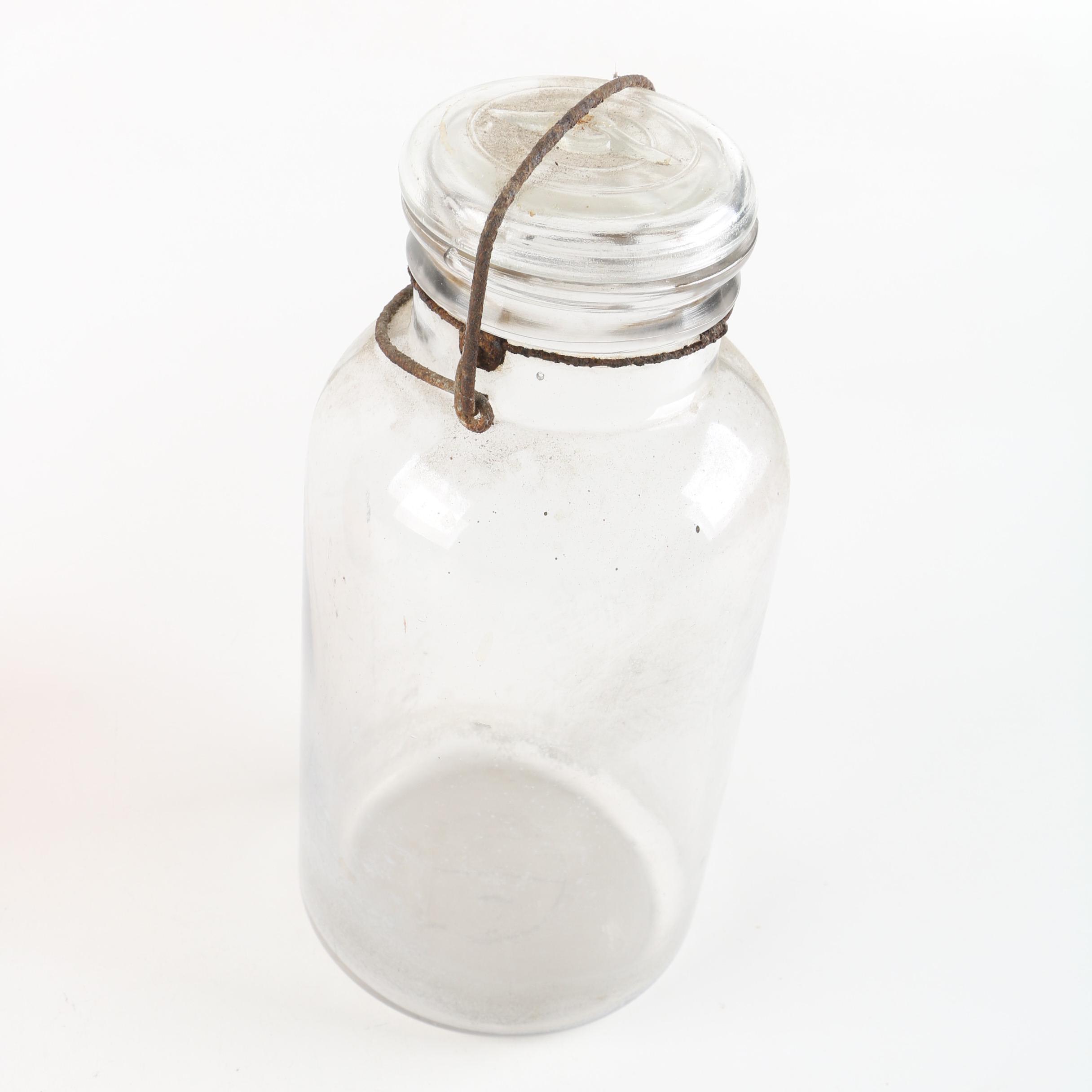 Vintage Glass Canning Jars featuring Atlas