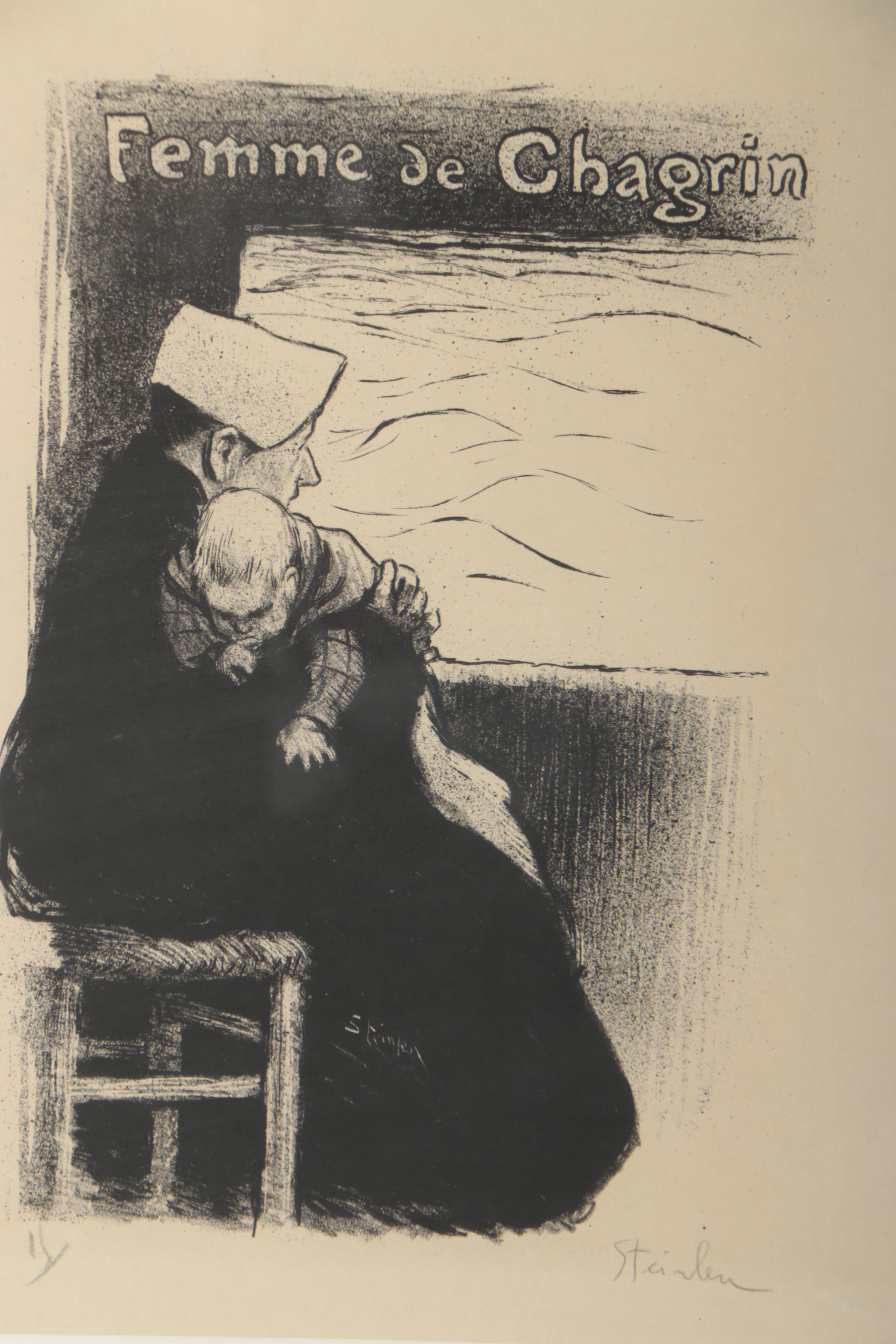 Théophile Alexandre Steinlen Lithograph "Femme de Chagrin"