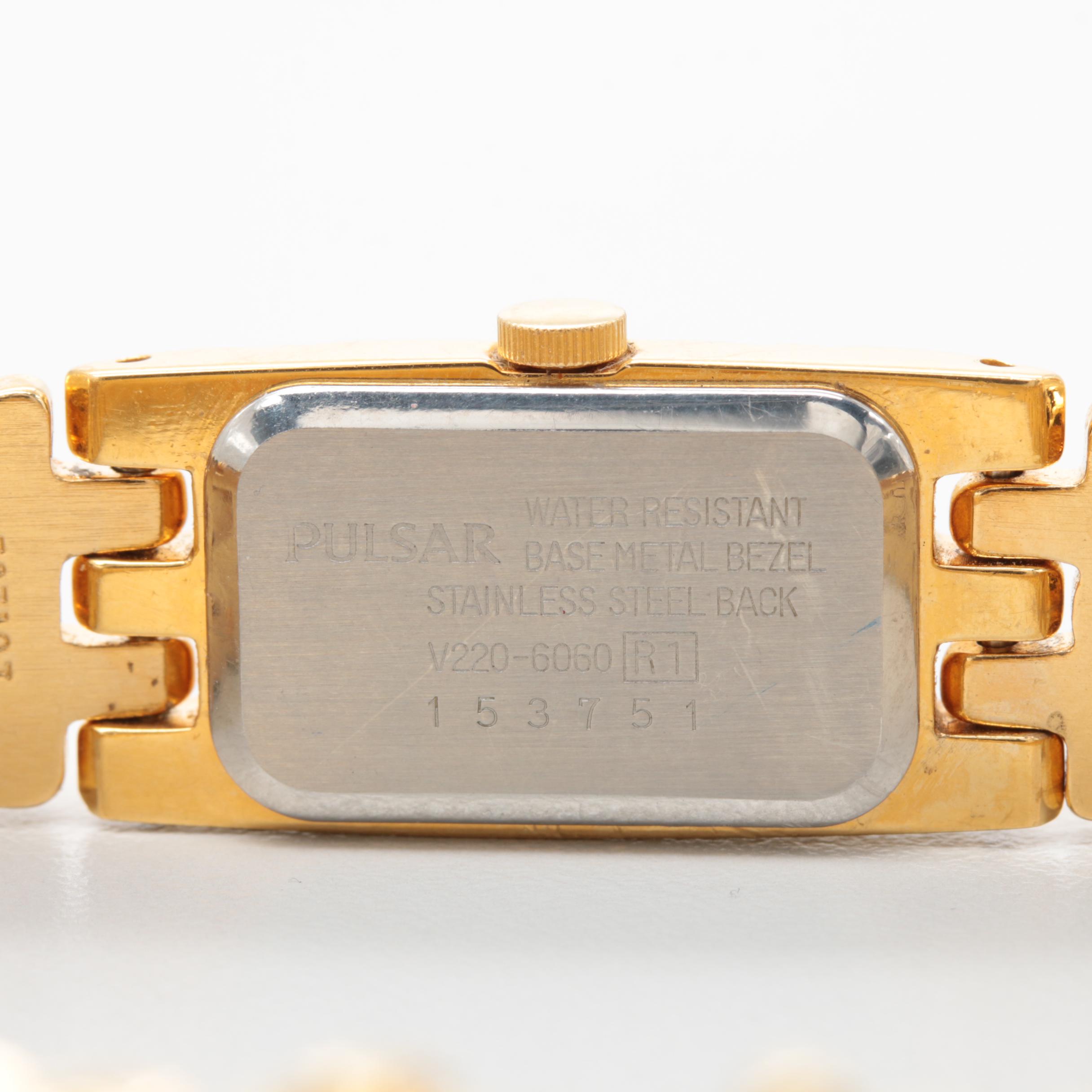 Pulsar Gold Tone Mother of Pearl Watch