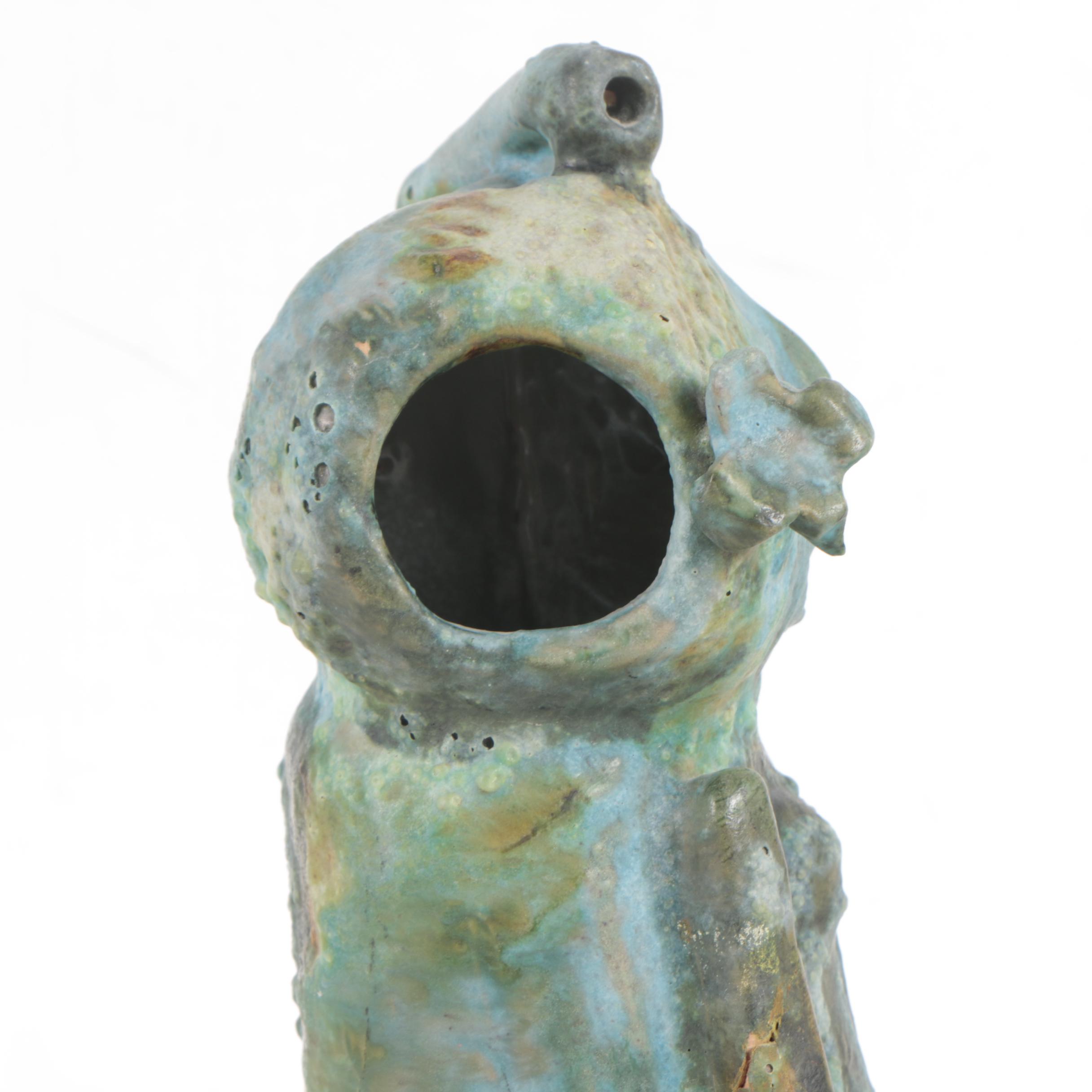 Raku Fired Figural Sculpture