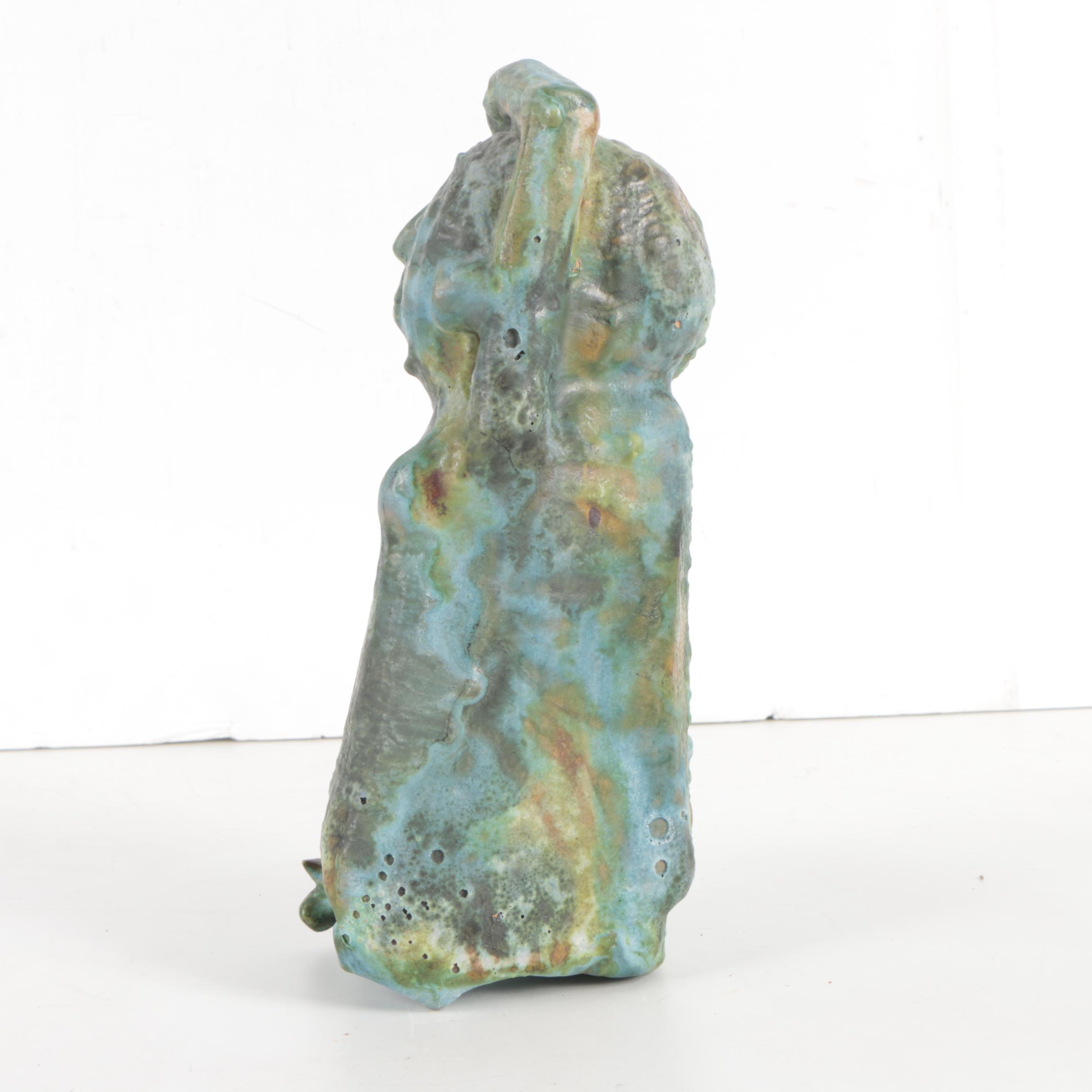 Raku Fired Figural Sculpture