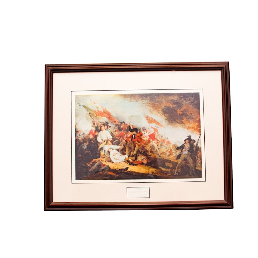 After John Trumbull "Battle of Bunker Hill" Offset Lithographic Print
