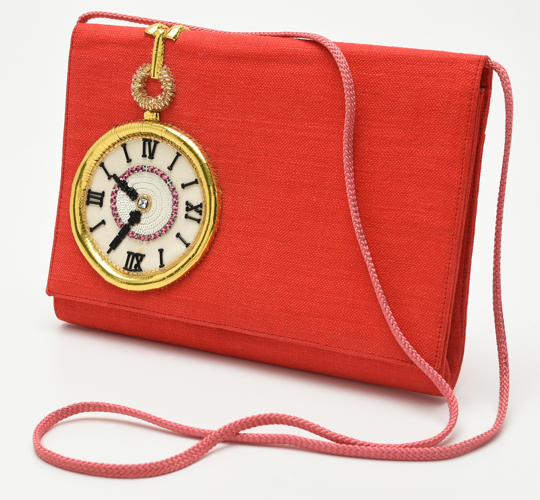 Maison Lesage Paris Canvas and Embroidered Pocket Watch Beadwork Shoulder Bag