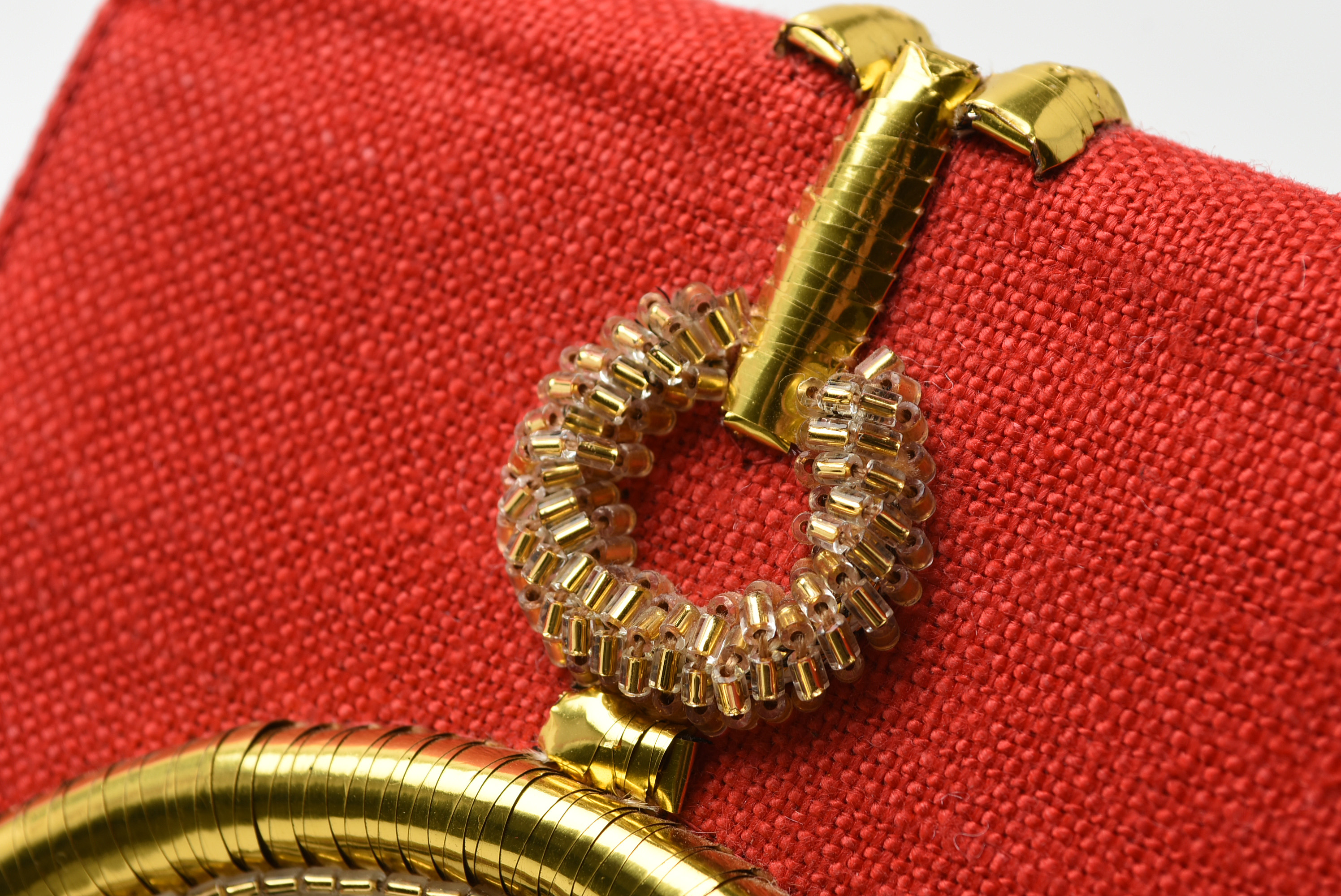 Maison Lesage Paris Canvas and Embroidered Pocket Watch Beadwork Shoulder Bag