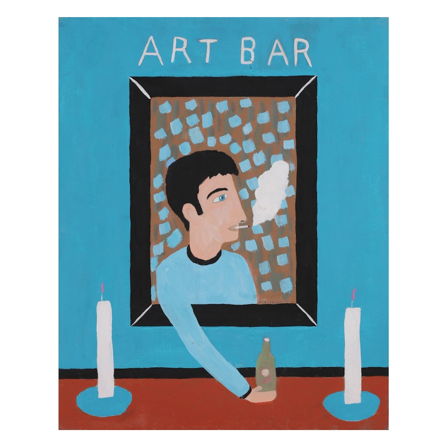 Robert Sellers Acrylic Painting "Art Bar"