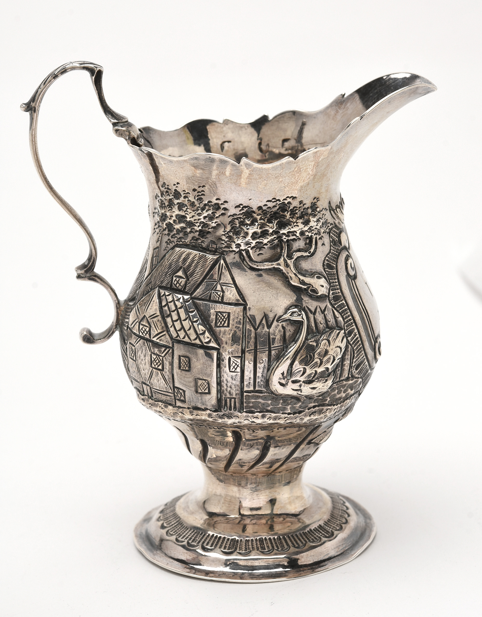 George III Sterling Silver Cream Jug by Nathaniel Appleton and Ann Smith, 1772