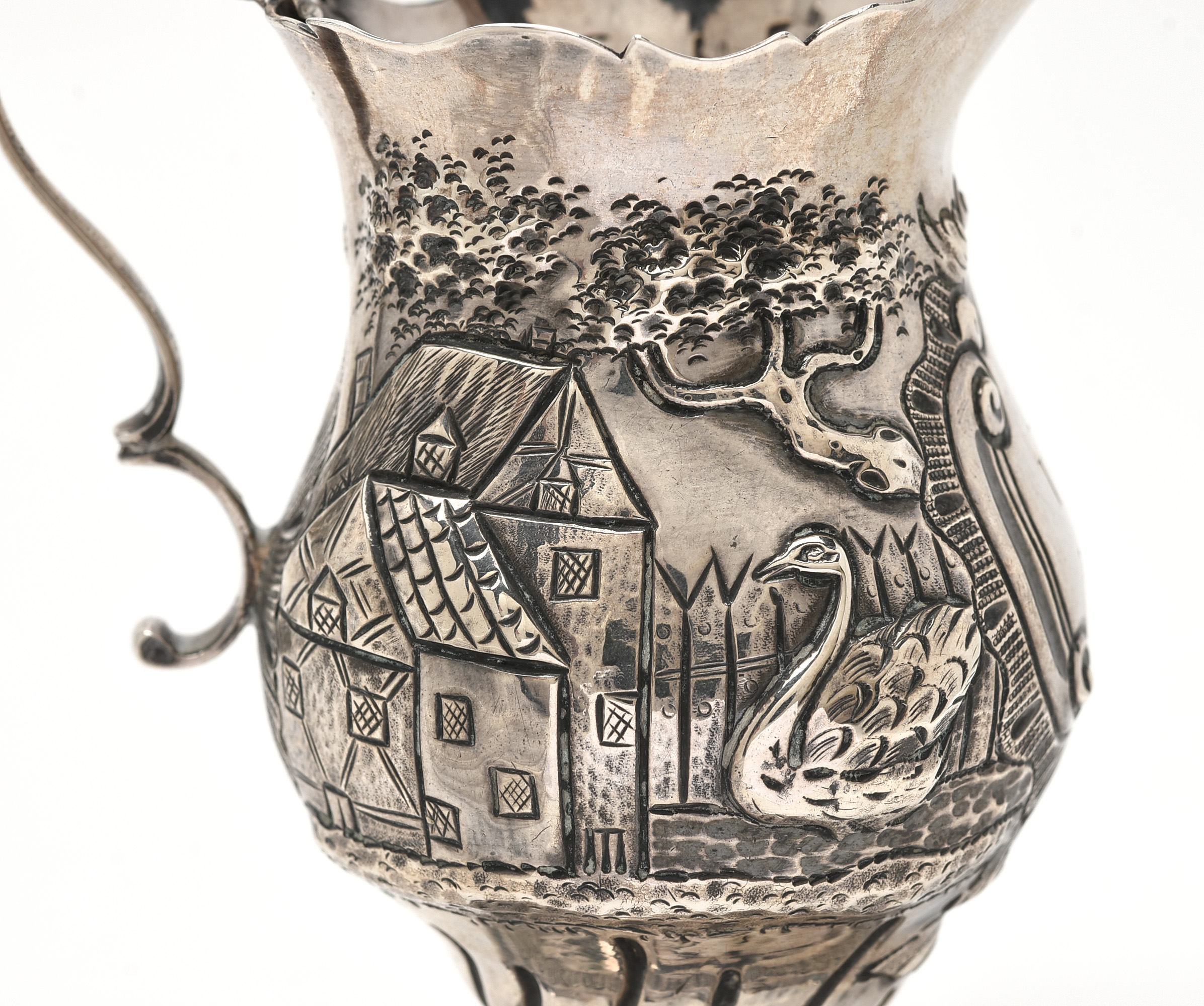 George III Sterling Silver Cream Jug by Nathaniel Appleton and Ann Smith, 1772