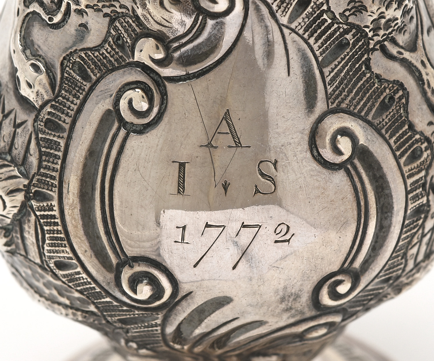 George III Sterling Silver Cream Jug by Nathaniel Appleton and Ann Smith, 1772