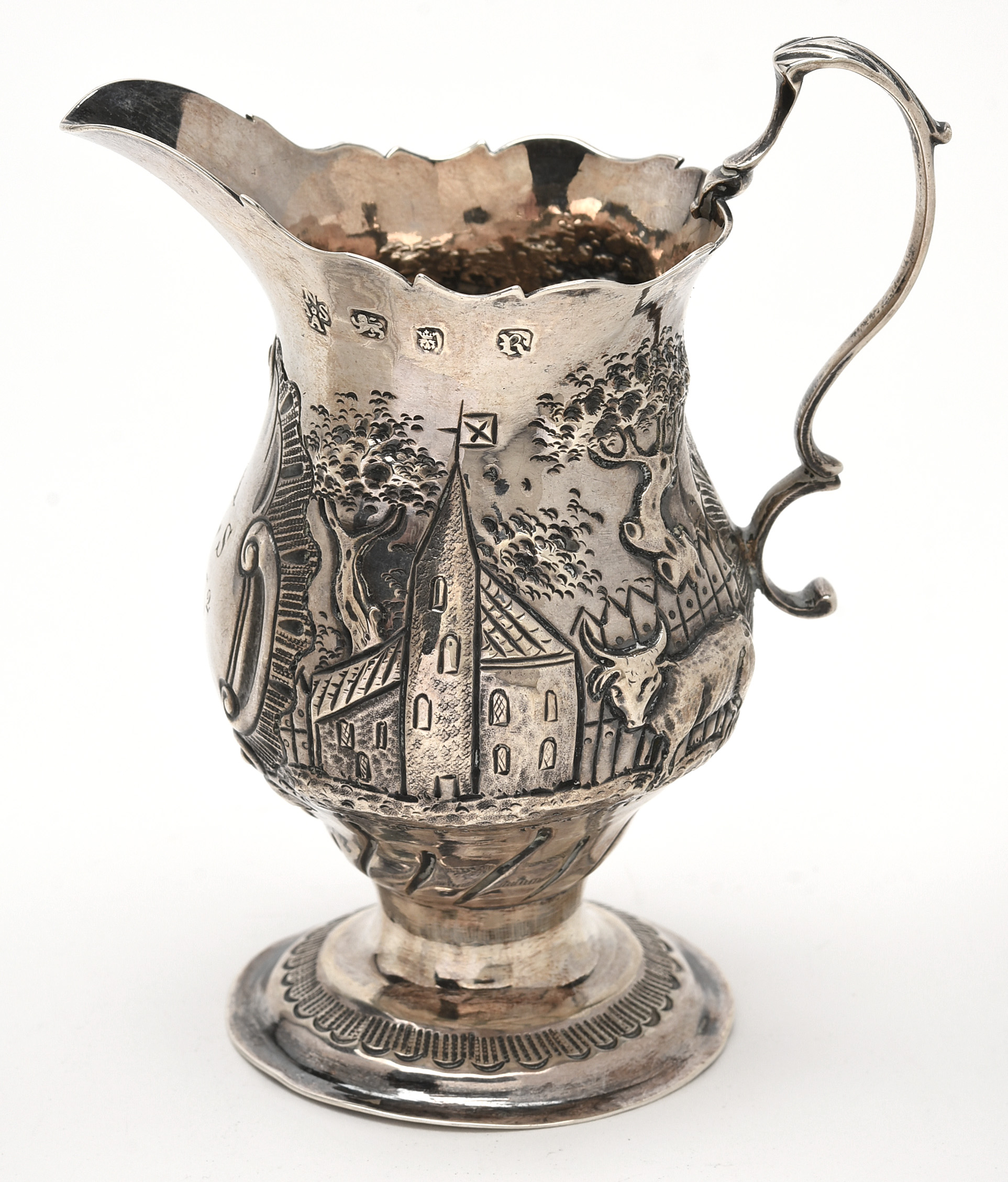 George III Sterling Silver Cream Jug by Nathaniel Appleton and Ann Smith, 1772