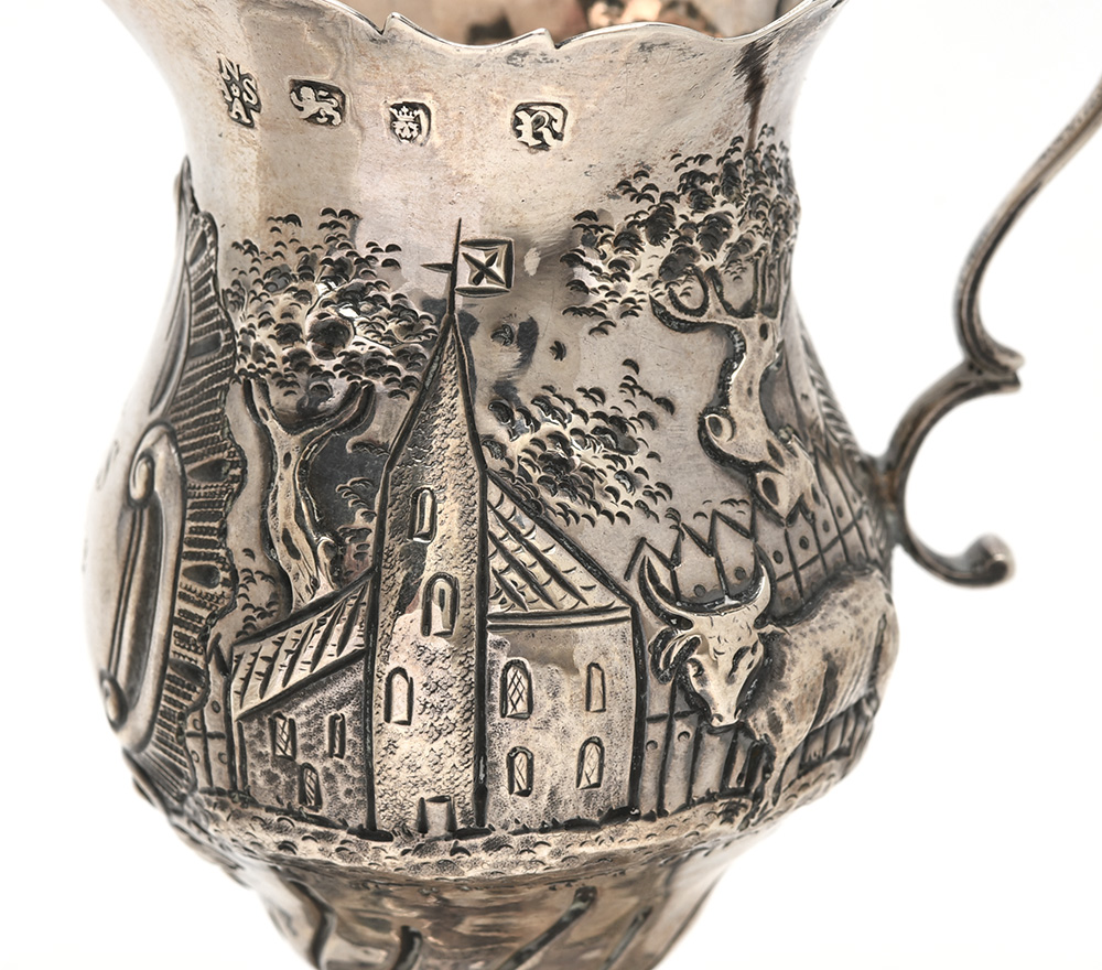 George III Sterling Silver Cream Jug by Nathaniel Appleton and Ann Smith, 1772