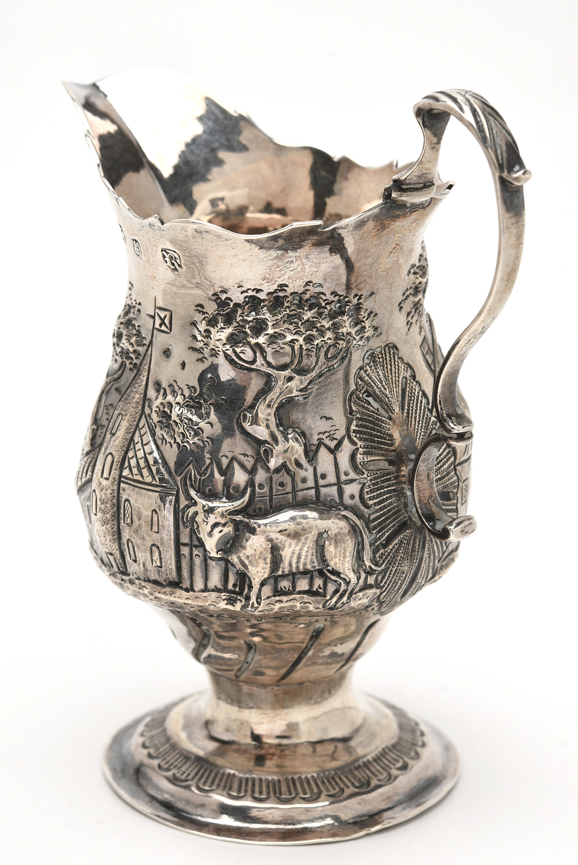 George III Sterling Silver Cream Jug by Nathaniel Appleton and Ann Smith, 1772