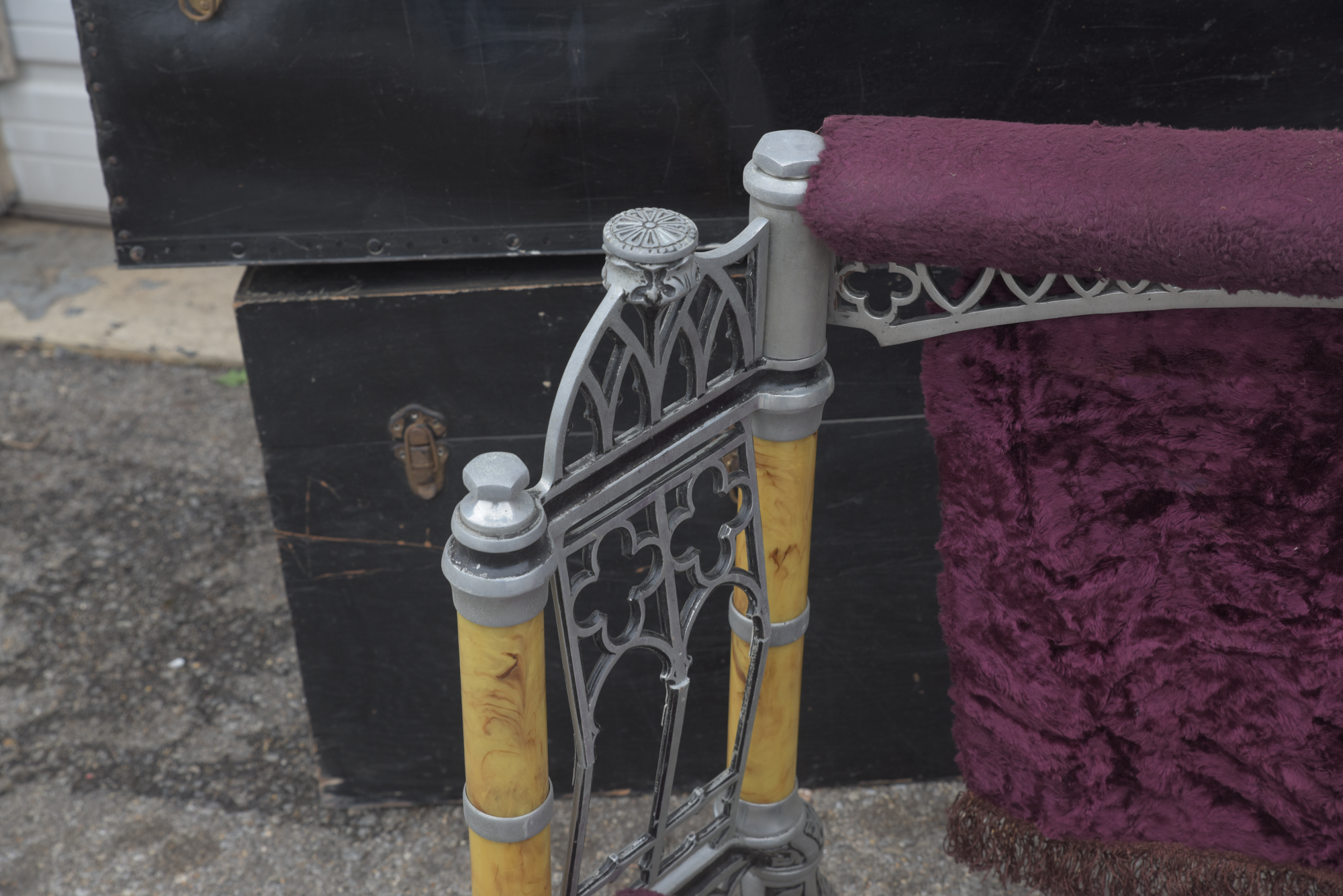 Vintage Folding Prayer Bench with Storage Cases