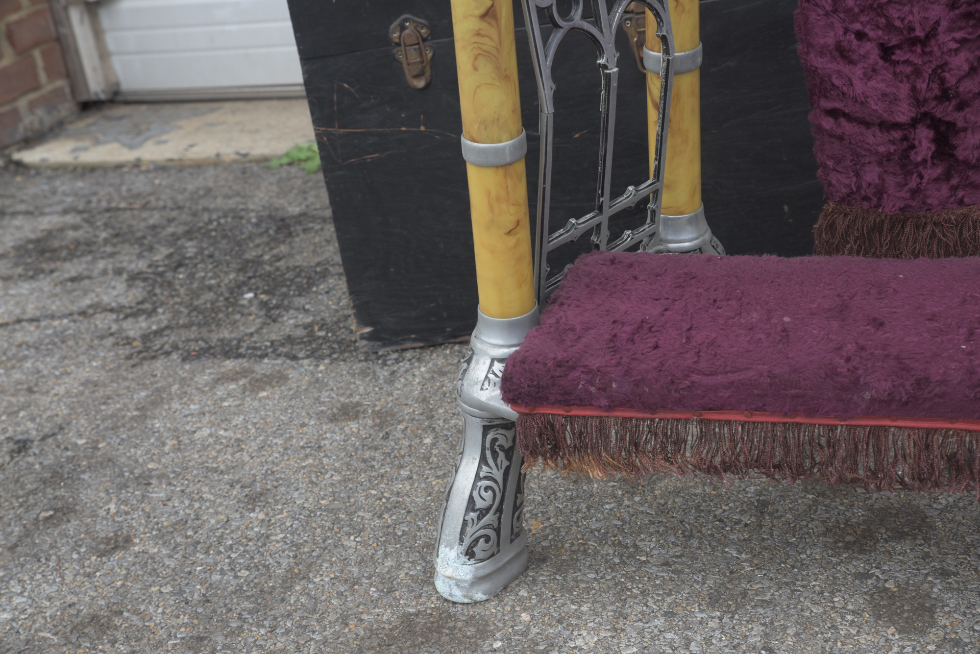 Vintage Folding Prayer Bench with Storage Cases