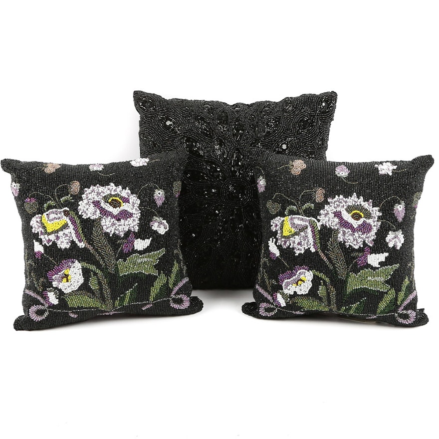 Christiana Beaded Accent Pillows Including "Night in Paris"