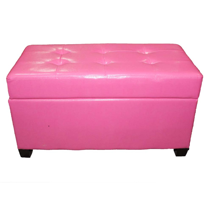 Fuschia Vinyl Storage Bench