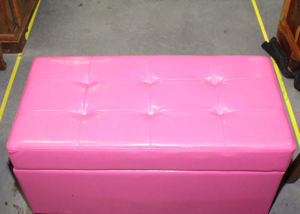 Fuschia Vinyl Storage Bench