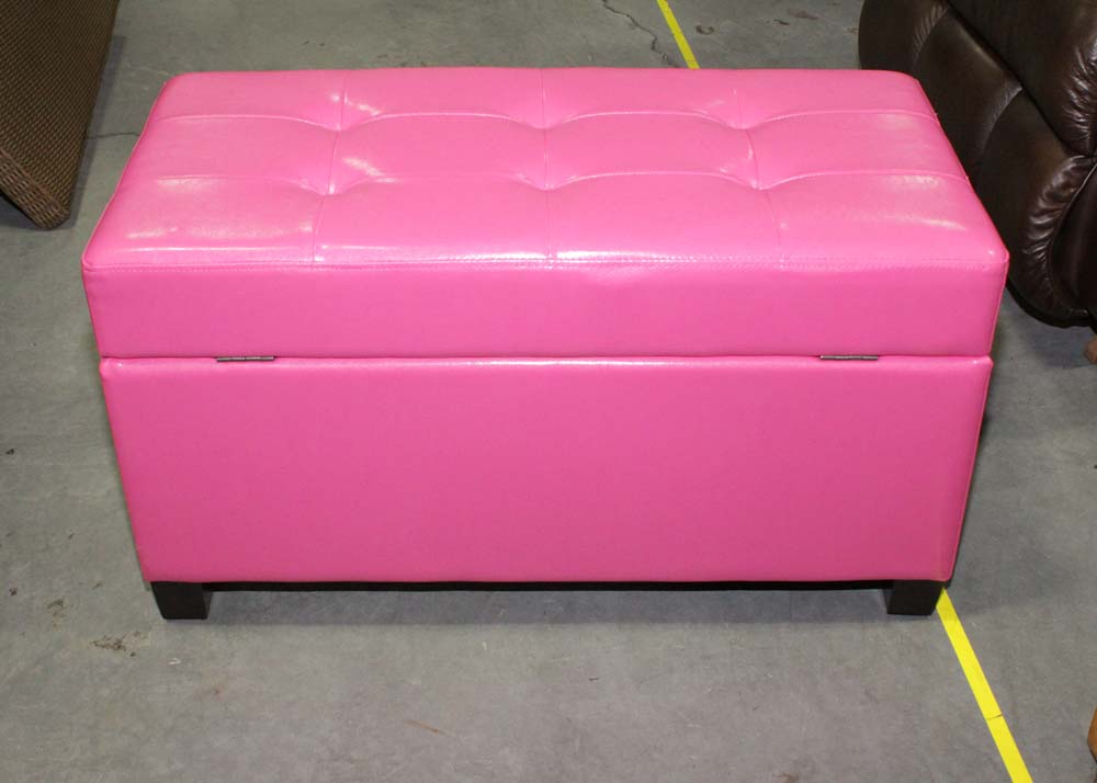 Fuschia Vinyl Storage Bench