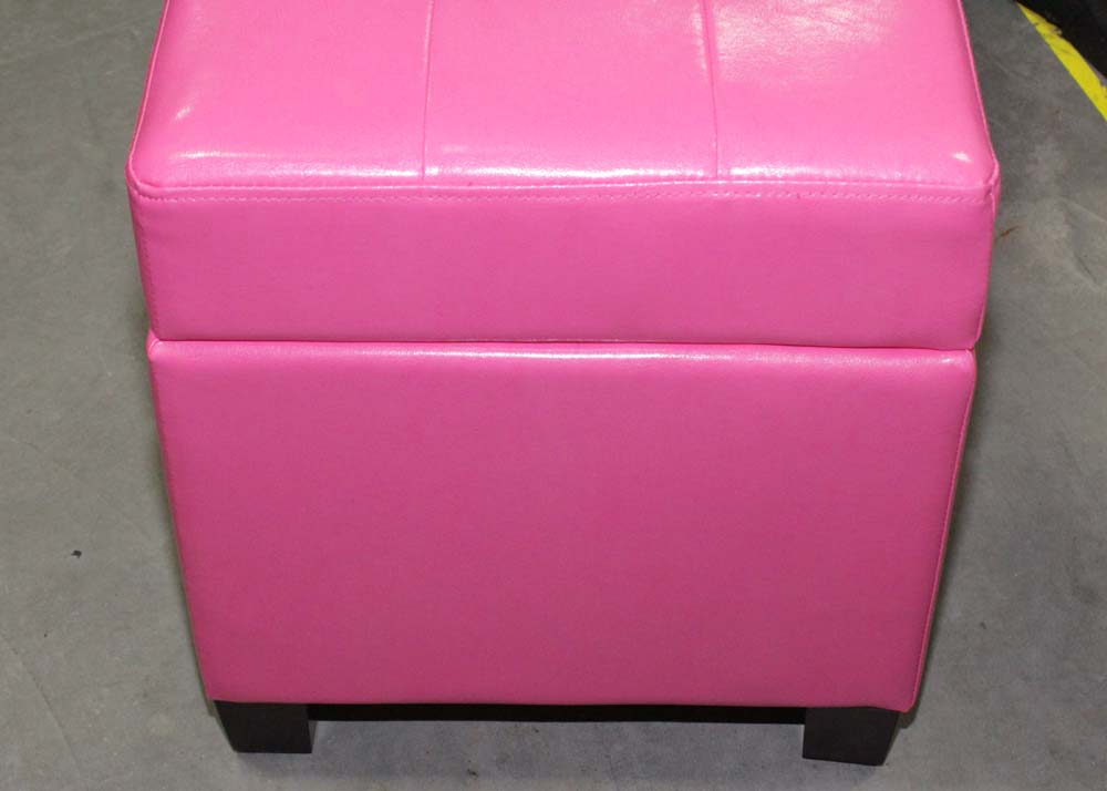 Fuschia Vinyl Storage Bench