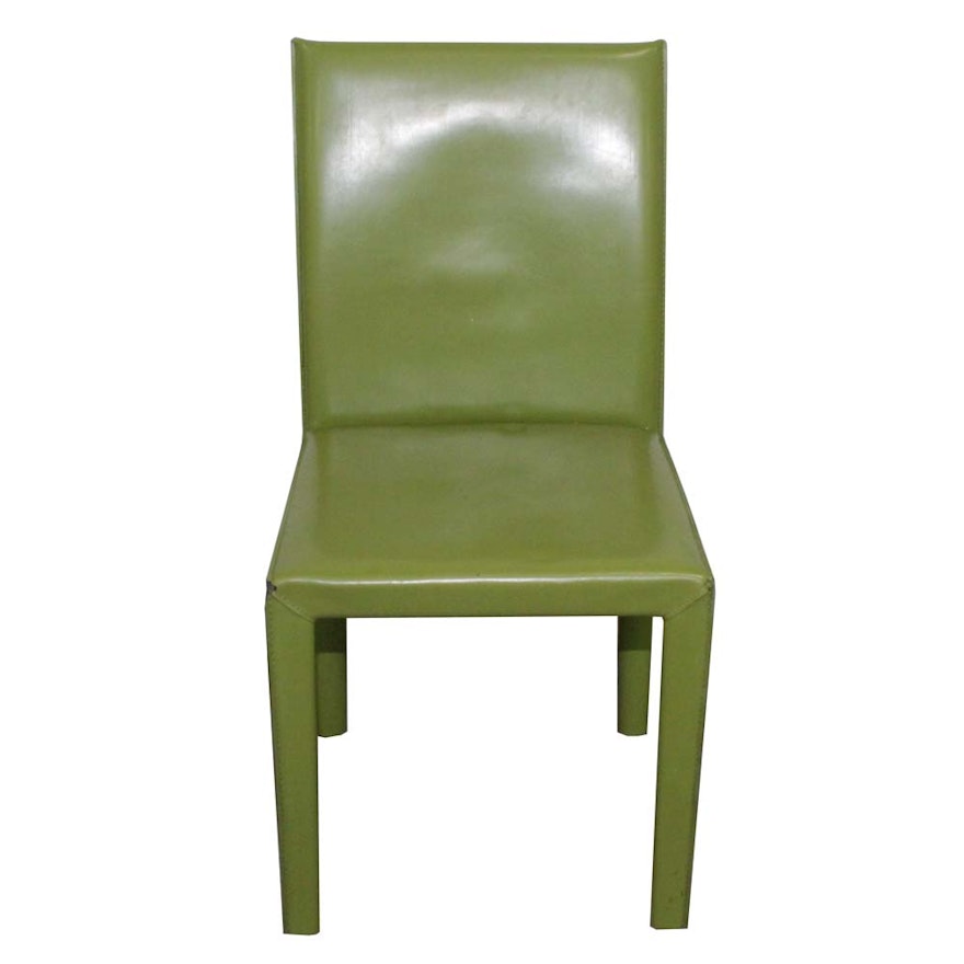 Green Vinyl Parson's Chair