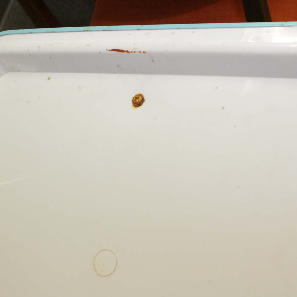 Aqua Enamel Ice Chest On Casters