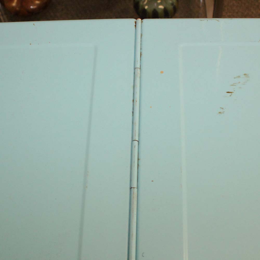 Aqua Enamel Ice Chest On Casters