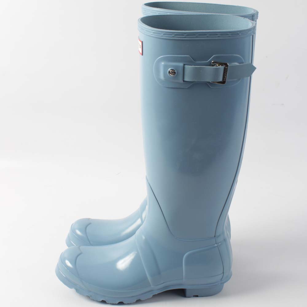 Hunter Original Tall Gloss Pale Blue Rain Boots