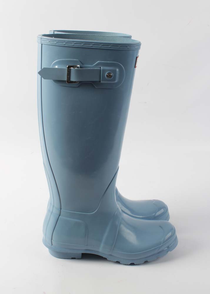 Hunter Original Tall Gloss Pale Blue Rain Boots
