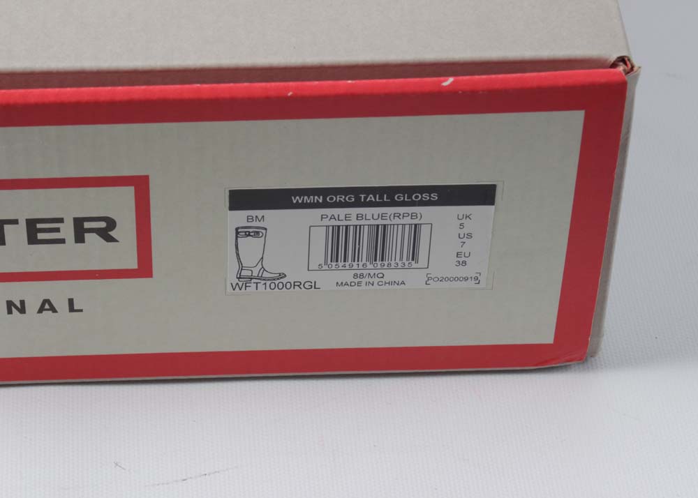 Hunter Original Tall Gloss Pale Blue Rain Boots