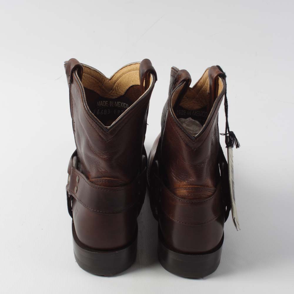 Frye Wyatt Harness Short Dark Brown Leather Bootie