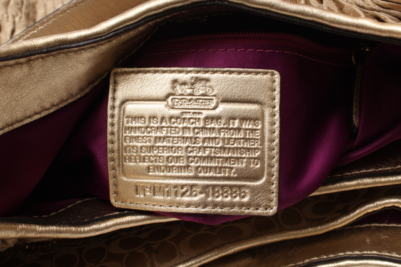 Coach Maggie Madison Signature Shoulder Bag and a Coach Metallic Duffle Bag