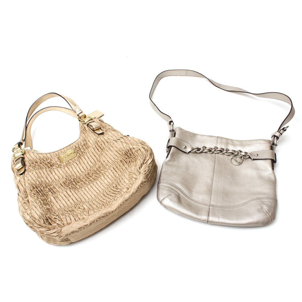 Coach Maggie Madison Signature Shoulder Bag and a Coach Metallic Duffle Bag