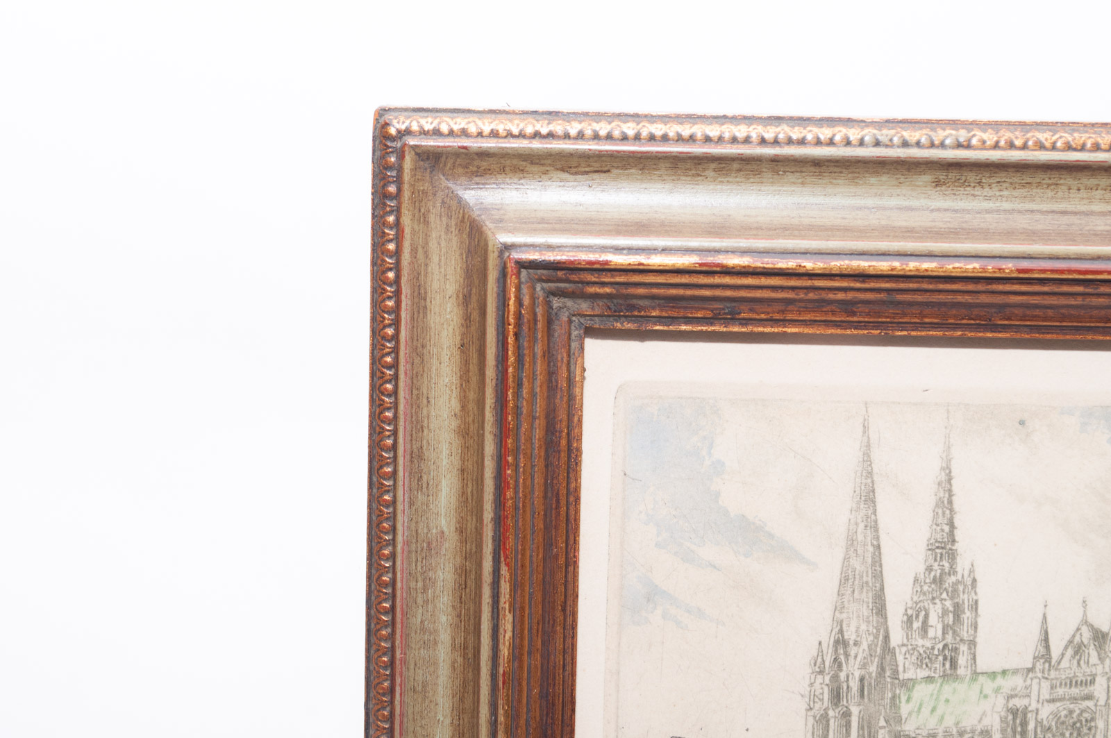 Vintage Hand Colored Etching