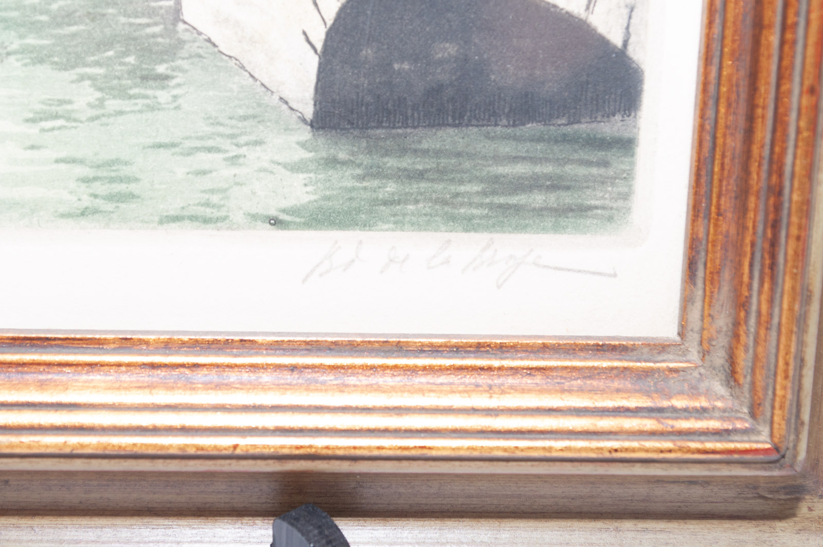 Vintage Hand Colored Etching