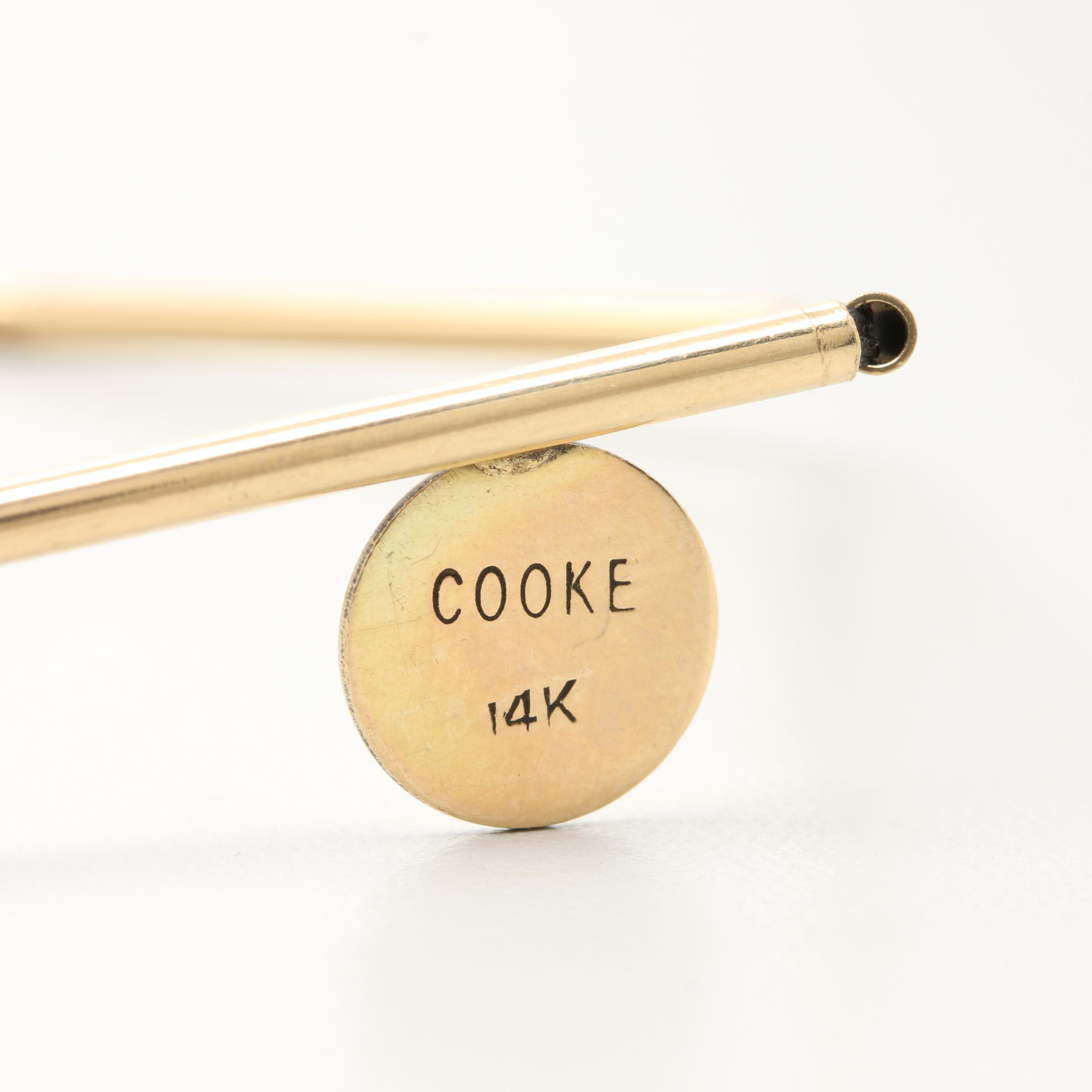 Circa 1960s Modernist Betty Cooke 14K Yellow Gold Necklace