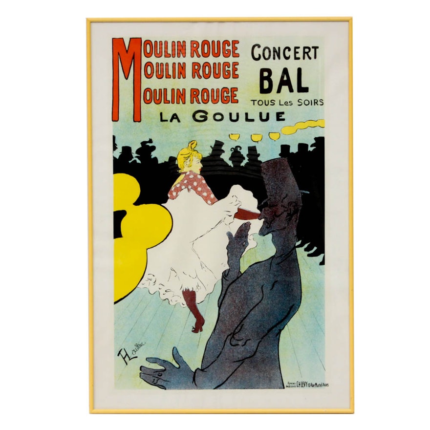 Lithograph After Toulouse-Lautrec "Moulin Rouge: La Goulue"