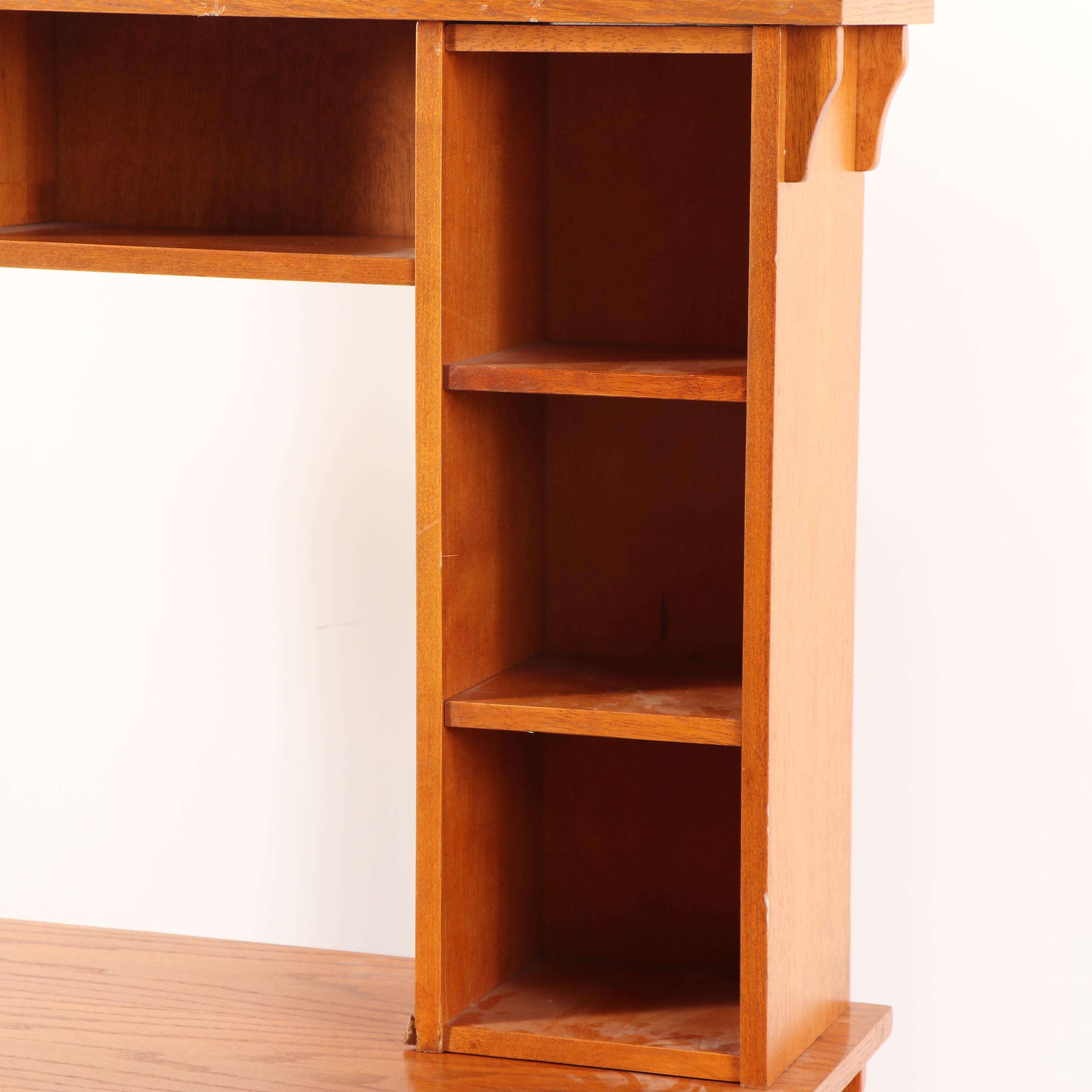 Mission Style Desk with Storage Hutch