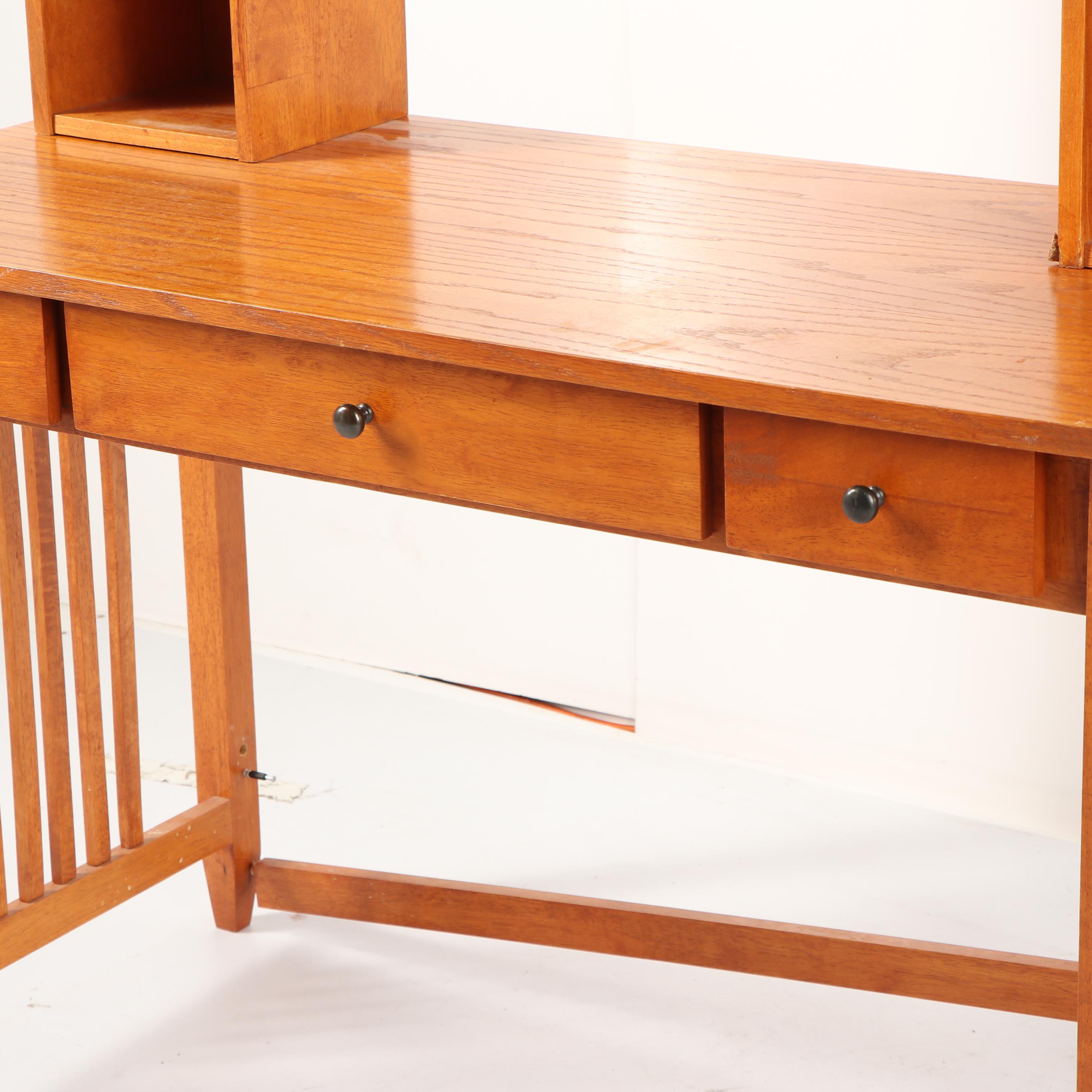 Mission Style Desk with Storage Hutch