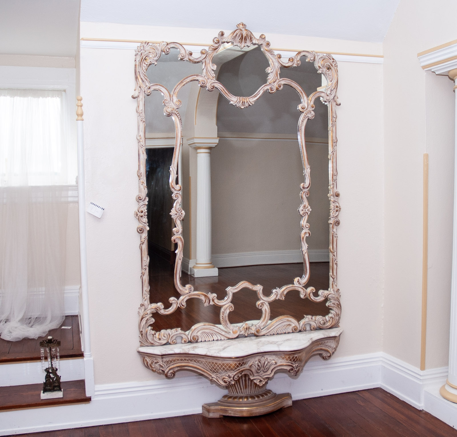 Very Large French Provincial Style Hall Mirror