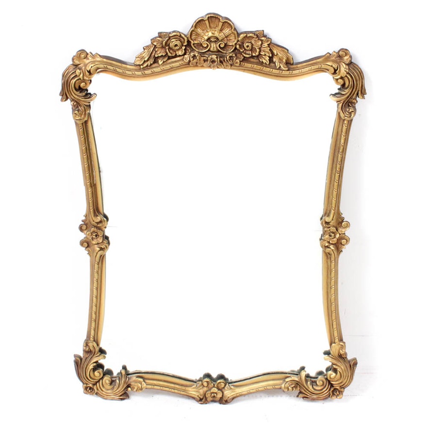 Rococo Style Wood Framed Wall Mirror
