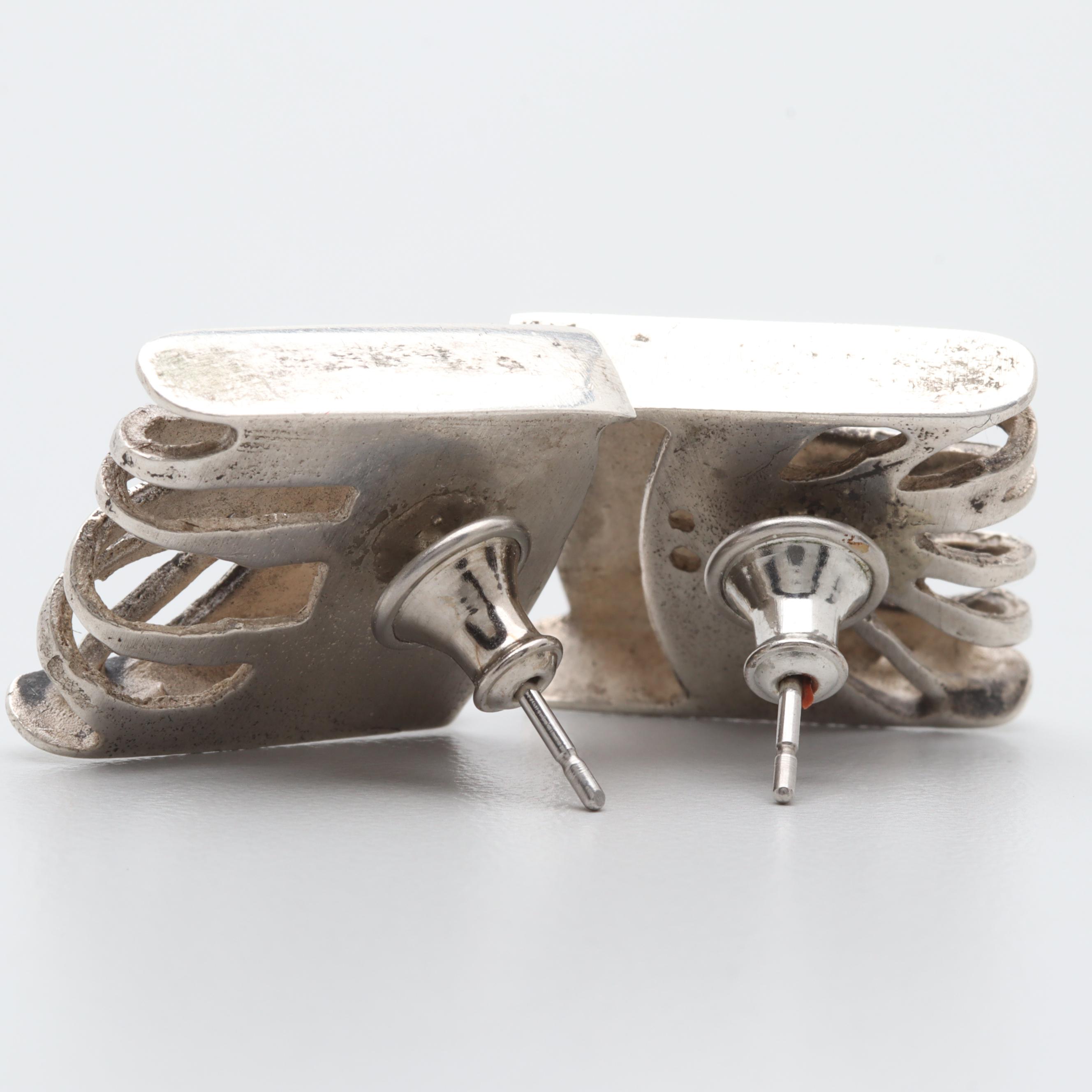 Ken Loeber and Donna Look Sterling Silver Necklace and D. Stewart Earrings