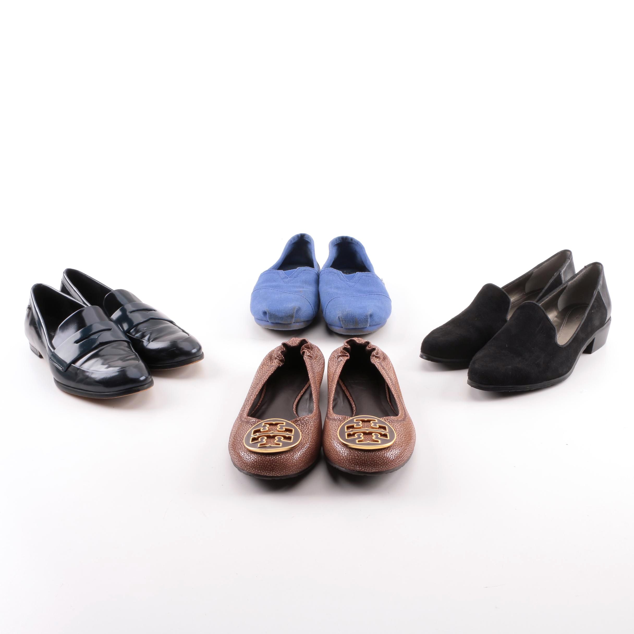 Women's Calvin Klein, Tahari, Toms and Tory Burch Flats