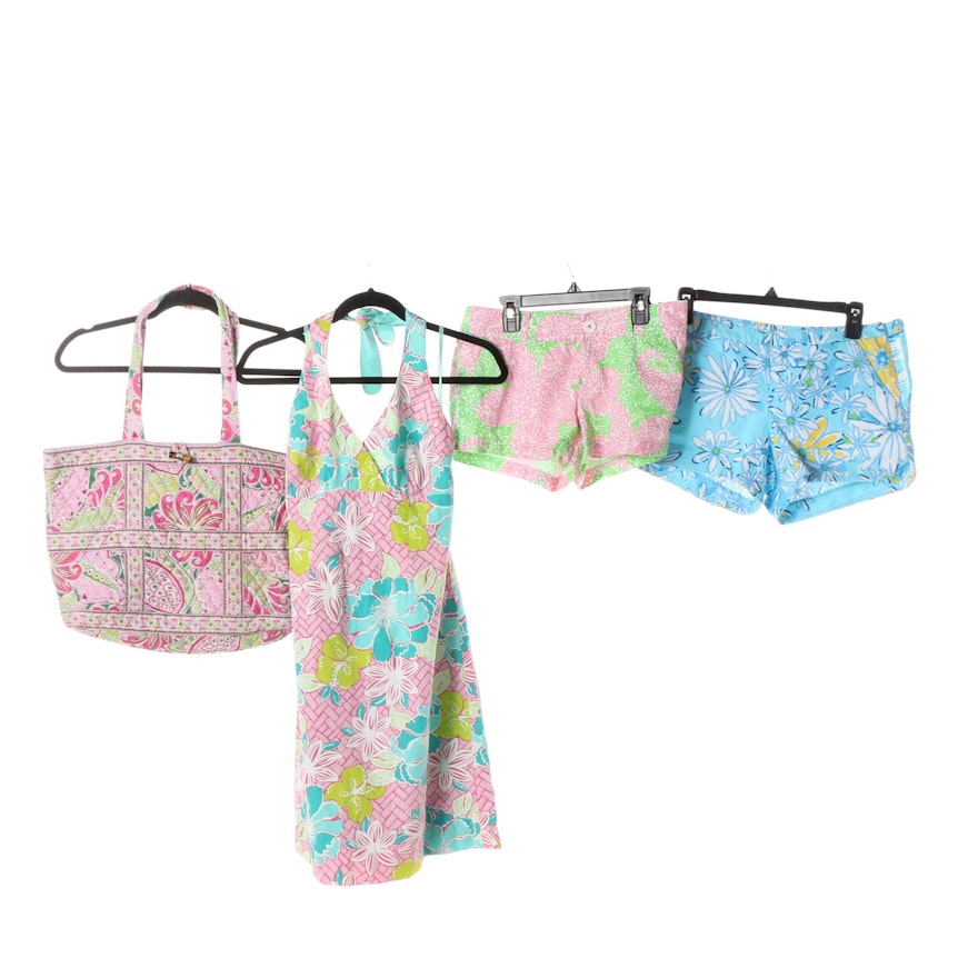 Lilly Pulitzer Shorts, Dress and Vera Bradley "Pinwheel Pink" Tote Bag