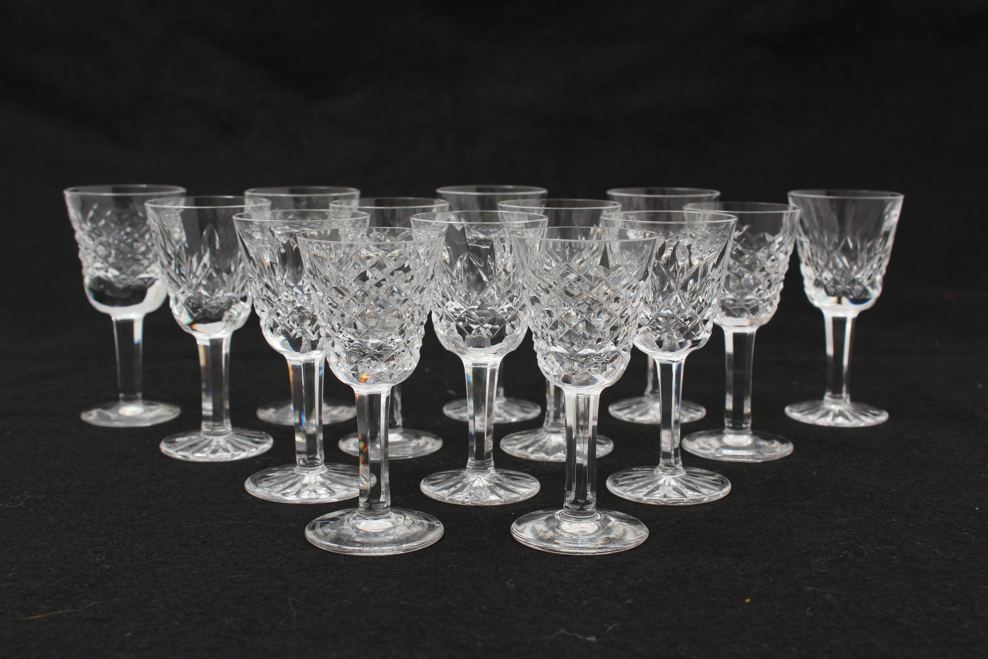 Fourteen Waterford Crystal "Alana" Cordial Glasses
