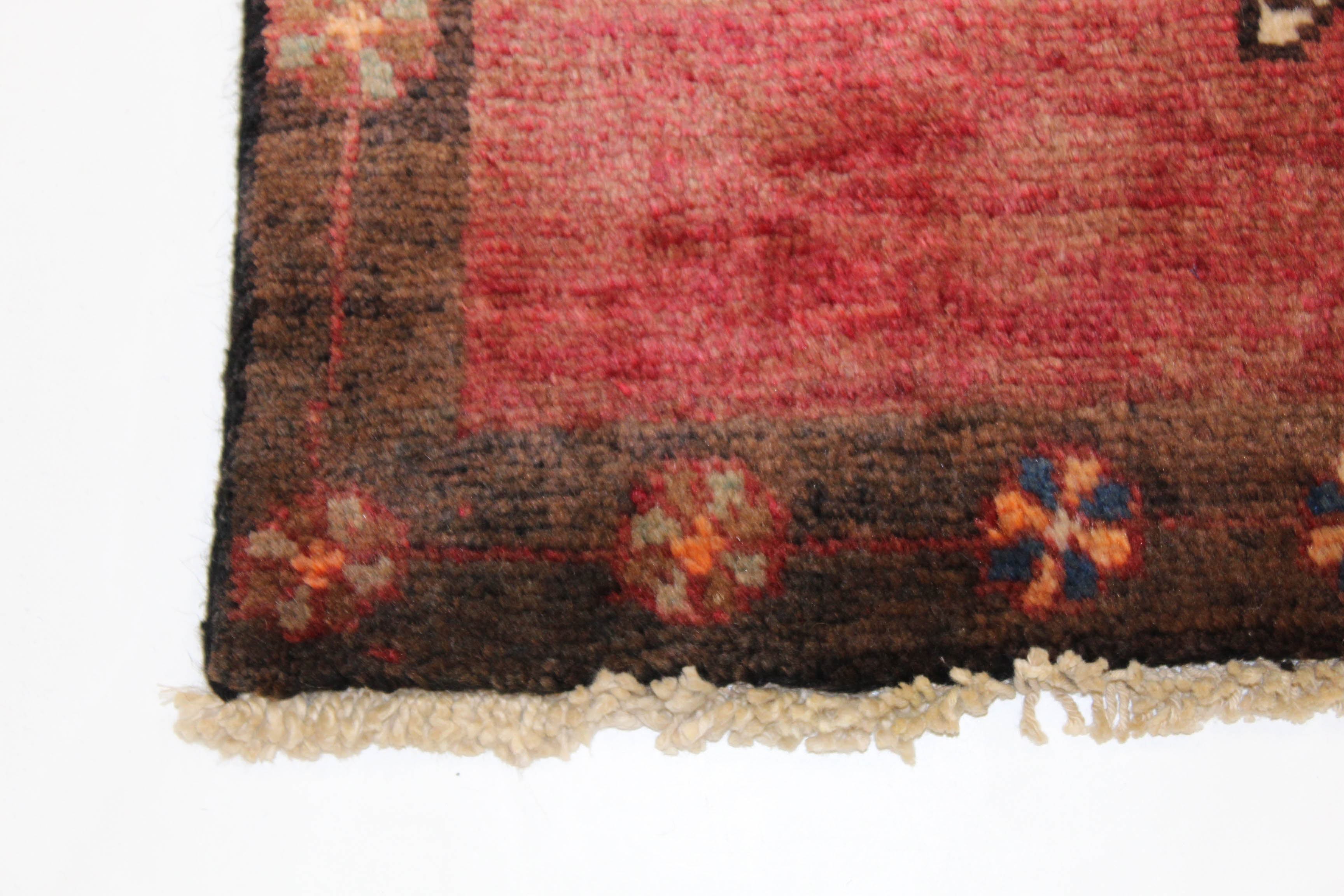 Semi-Antique Hand-Knotted Persian Kurdish Long Rug