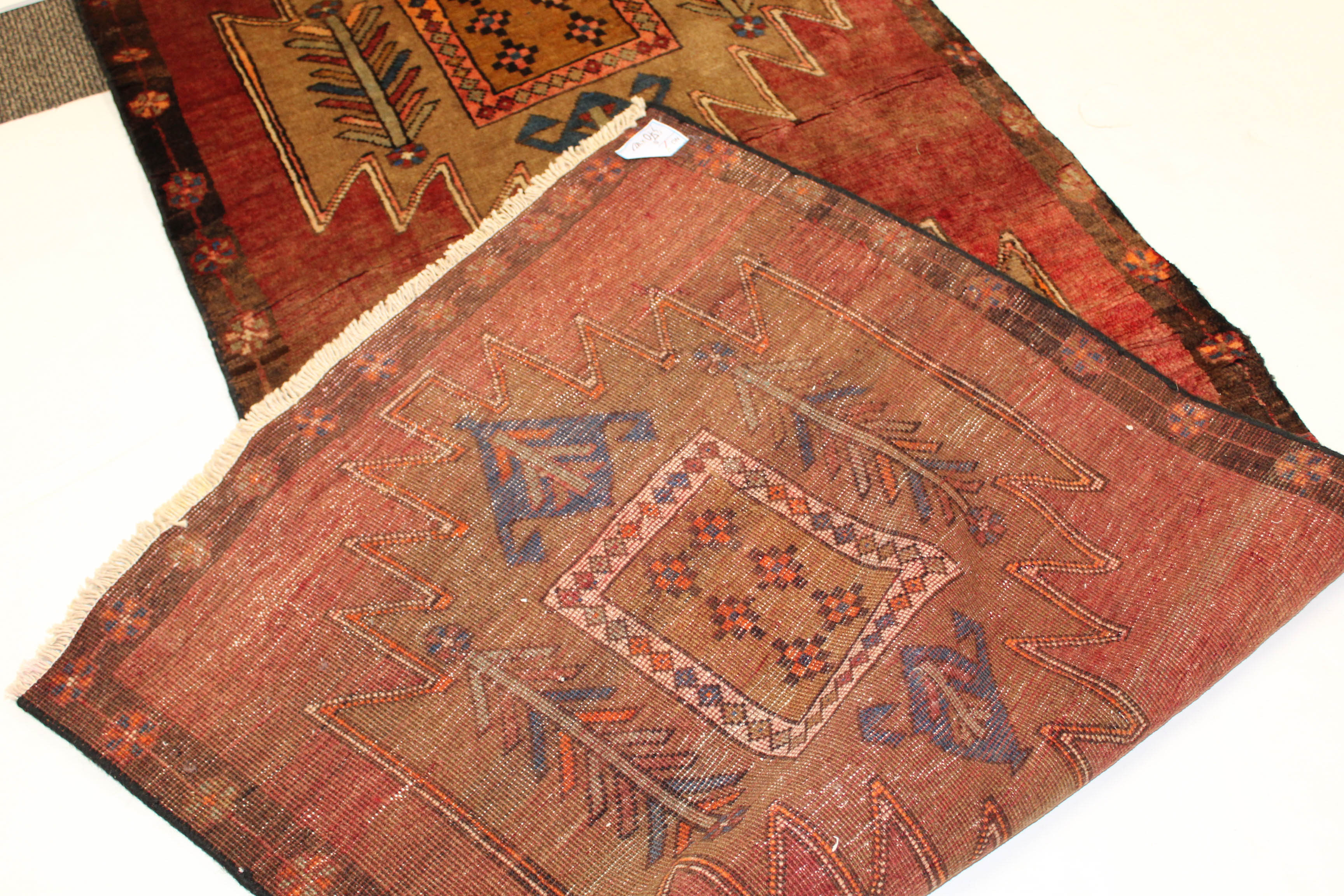 Semi-Antique Hand-Knotted Persian Kurdish Long Rug