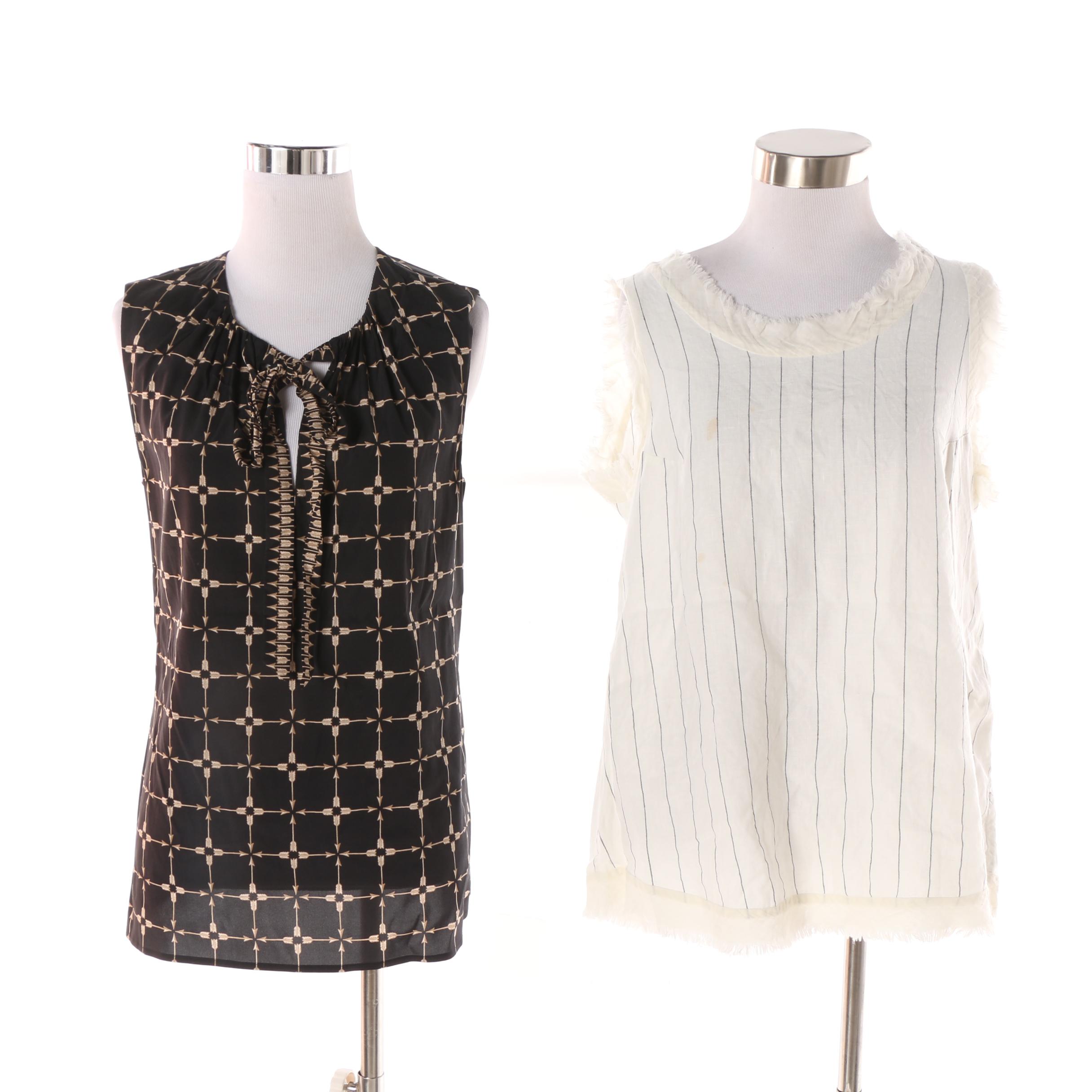 Tory Burch and Chez Vidalenc Sleeveless Tops