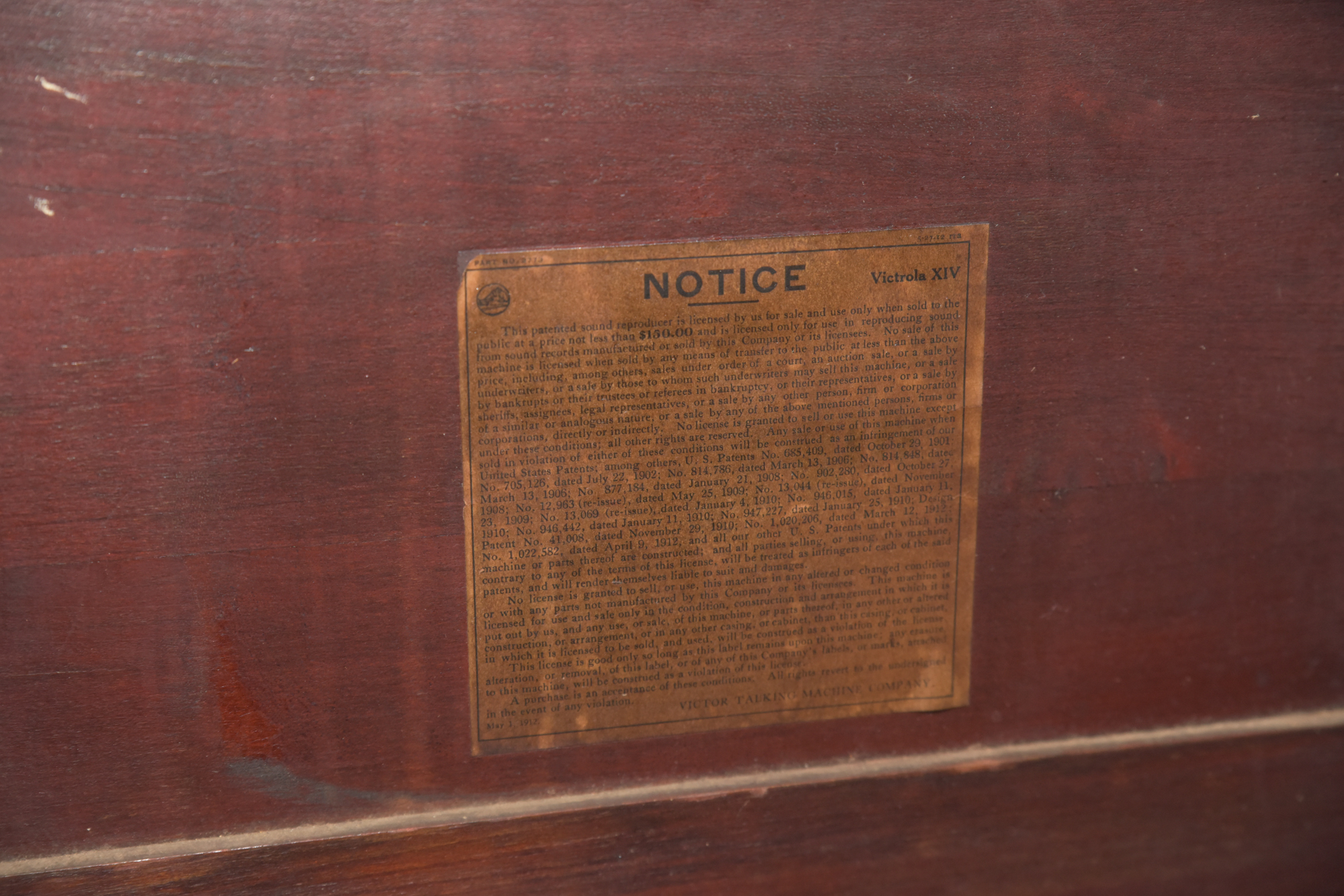 Circa 1912 Mahogany Victor-Victrola