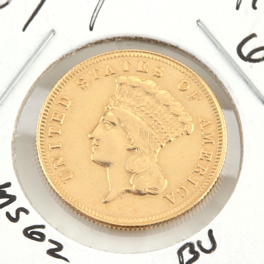 1874 Indian Head Princess $3 Gold Coin